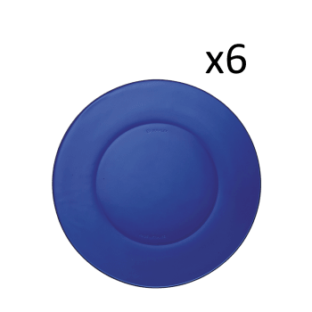 Lys - 6er-Set Dessertteller aus robustem Glas 19 cm, saphirblau