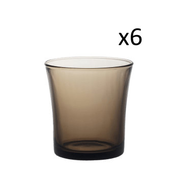 Lys - 6er-Set Wassergläser aus robustem Glas 21 cl, sepiabraun