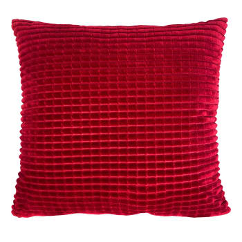 Dolce - Housse de coussin 40x40 rouge brique en polyester