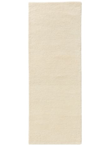 Berber - Tapis de couloir en laine crème 80x250