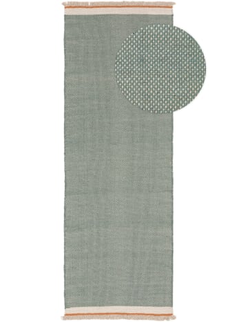 KARLA - Tapis de couloir en laine menthe 70x200
