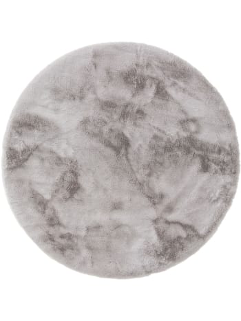 Dave - Tapis de fausse fourrure gris D 180 rond