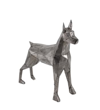 Hundefigur aus Eisen, silber