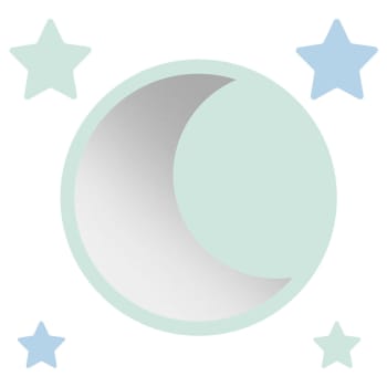 Moonmirror - Miroir enfant rond lune en acrylique menthe 29,5x29,5 cm