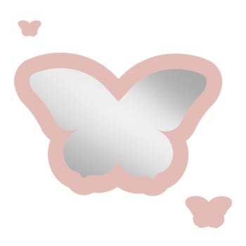 Butterflymirror - Miroir enfant papillon en acrylique rose 43x29,5 cm