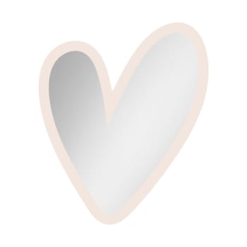 Heartmirror - Miroir enfant cœur en acrylique ivoire 35x29,5 cm