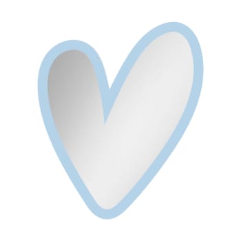 Heartmirror - Miroir enfant cœur en acrylique bleu 35x29,5 cm