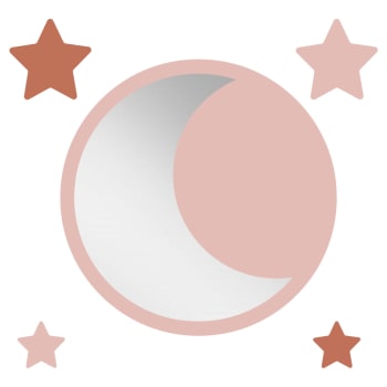 Moonmirror - Miroir enfant rond lune en acrylique rose 29,5x29,5 cm
