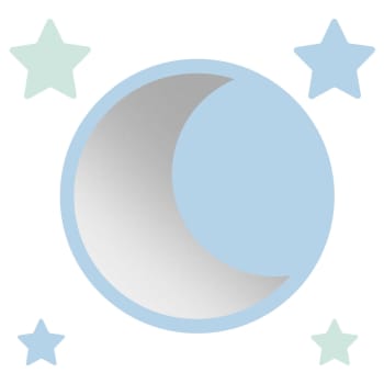 Moonmirror - Miroir enfant rond lune en acrylique bleu 29,5x29,5 cm