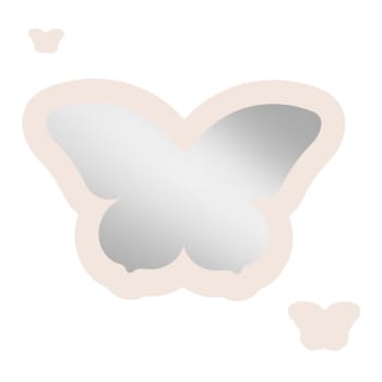 Butterflymirror - Miroir enfant papillon en acrylique ivoire 43x29,5 cm