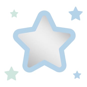 Starmirror - Miroir enfant étoile en acrylique bleu 29,5x29,2 cm