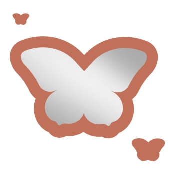 Butterflymirror - Miroir enfant papillon en acrylique terre cuite 43x29,5 cm