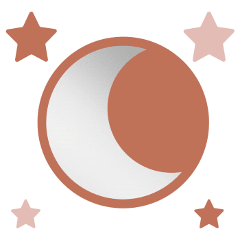 Moonmirror - Miroir enfant rond lune en acrylique terre cuite 29,5x29,5 cm
