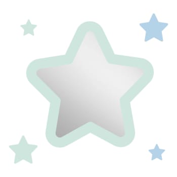 Starmirror - Miroir enfant étoile en acrylique menthe 29,5x29,2 cm