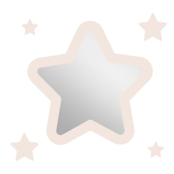 Starmirror - Miroir enfant étoile en acrylique ivoire 29,5x29,2 cm