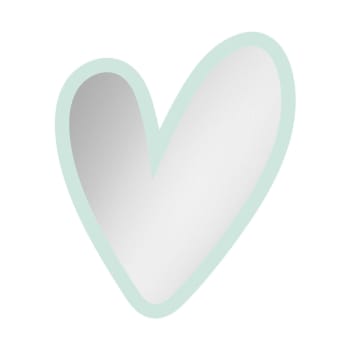 Heartmirror - Miroir enfant cœur en acrylique menthe 35x29,5 cm