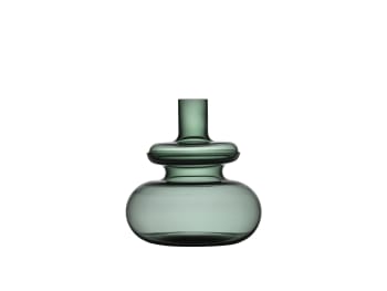 Inu - Vase en verre soufflé bouche vert mousse