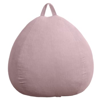 Pouf poire déhoussable velours côtelé - 80x70 cm rose