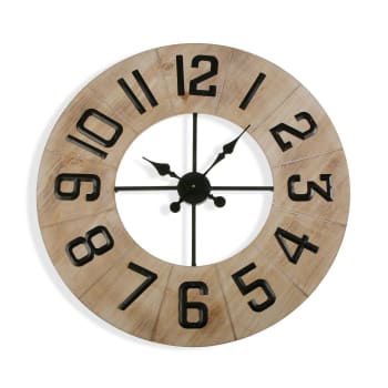 Richard - Reloj de pared estilo vintage en metal marrón