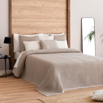 Couvre-lit Lin Blanc Brodé Main - Taille King 280x295 Cm - Romance Florale - Italie