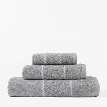 Juego de 3 toallas de algodón gris (30x50+50x90+70x130 cm)