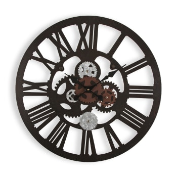 Louisville - Reloj de pared estilo vintage en metal negro