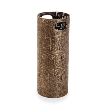 Portaombrelli Rotondo In Metallo Traforato Oro 24x45 Cm DRW, Design