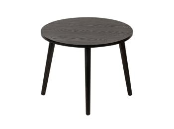 Kanope - Table basse ronde en bois - ⌀ 50 cm - Noir