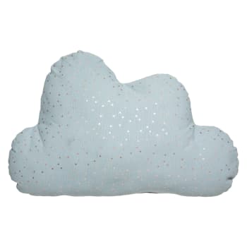 Coussin enfant "nuage" coton bleu foncé 45x28 cm