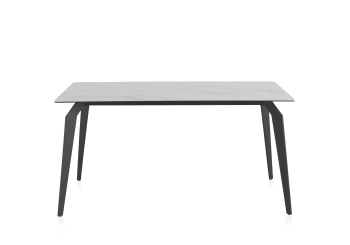 Table en céramique blanche avec pieds en métal 150x90