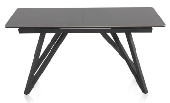 Table à rallonge en céramique grise avec pieds en métal 160/210x91