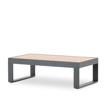 Manhattan - Tavolino giardino alluminio antracite effetto legno