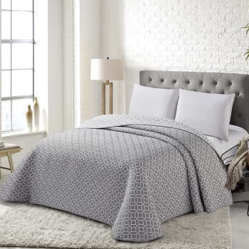 Bayas - Colcha primavera verano jacquard poliéster gris 250x270  cama de 150