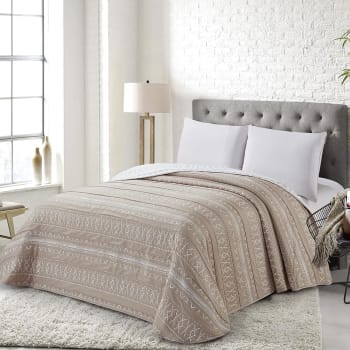 Arlaban - Colcha primavera verano jacquard poliéster beige 300x270  cama de 200