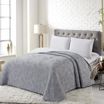 Araquil - Colcha primavera verano jacquard poliéster gris 280x270  cama de 180