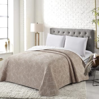 Araquil - Colcha primavera verano jacquard poliéster beige 280x270  cama de 180