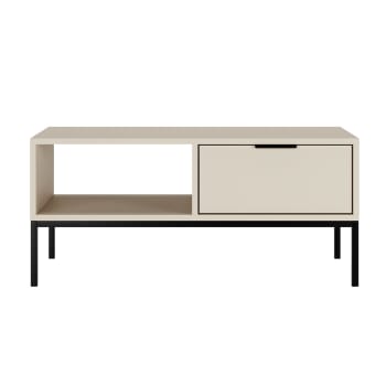 Seattle - Table basse stratifiés, acier, aluminium beige