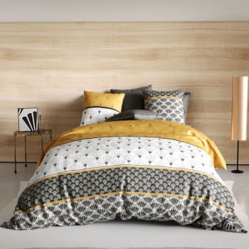 Parure de lit 2 personnes 220X240 Flanelle gris clair imitation lainage