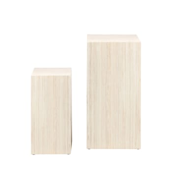 Ensemble de 2 sellettes en métal et bois loka (noir