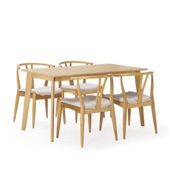 COLAMY - Juego De 6 Sillas De Comedor De Madera, Tapizadas De Tela