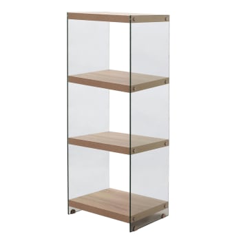 Ace 45 - Libreria 4 ripiani in vetro trasparente cm. H.120 x L.49 x P.29,5