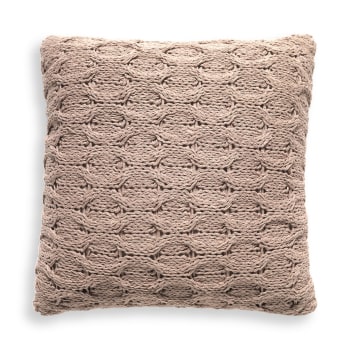 HOMESCAPES Copricuscino 60x60 cm in 100% Cotone – Fodera Decorativa con Cerniera Invisibile – Malva – Lavabile in Lavatrice