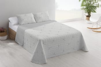 Sintra - Colcha primavera verano + fundas cojines gris cama de 150cm 250x260cm