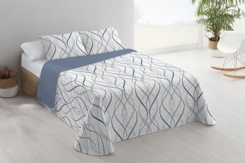 Colcha primavera verano fundas cojines azul cama de 150cm 250x260cm Sortelha Maisons du Monde