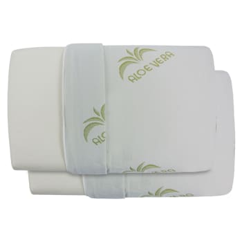 COPPIA CUSCINI FIOCCO MEMORY FOAM FODERA ALOE VERA - 9