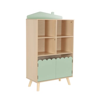 BanaSuper Bibliothèque Enfant Multifonctionnelle Avec Rangement Jouets Mobile - Étagère Avec Porte Coulissante Pour Tout-Petits