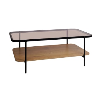 Smooky - Table basse vintage métal noir double plateaux