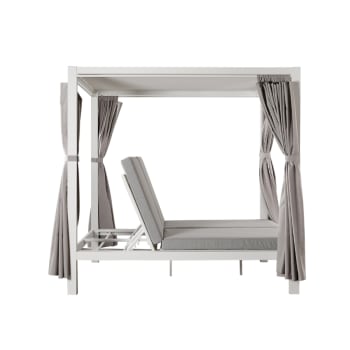 Cordoue - Lit de jardin 2 places gris