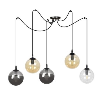 Fedora - Lámpara colgante con cables ajustables hasta 200cm y 5 esferas