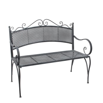 Provence - Banc de jardin en métal vert gris L107,5